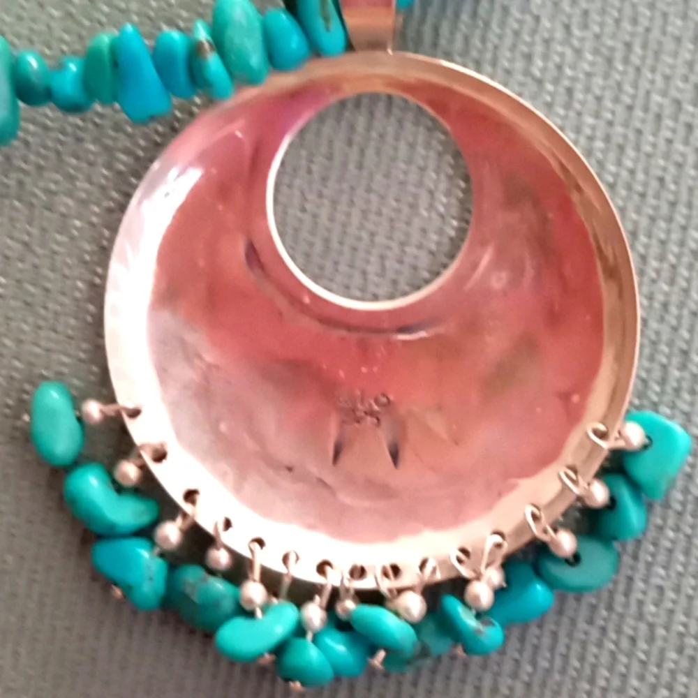 CAROLYN POLLACK STERLING SILVER AND TURQUOISE NECKLACE - Picture 3 of 11
